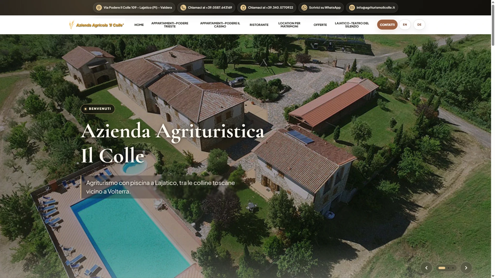 Homepage del progetto Agriturismo Il Colle