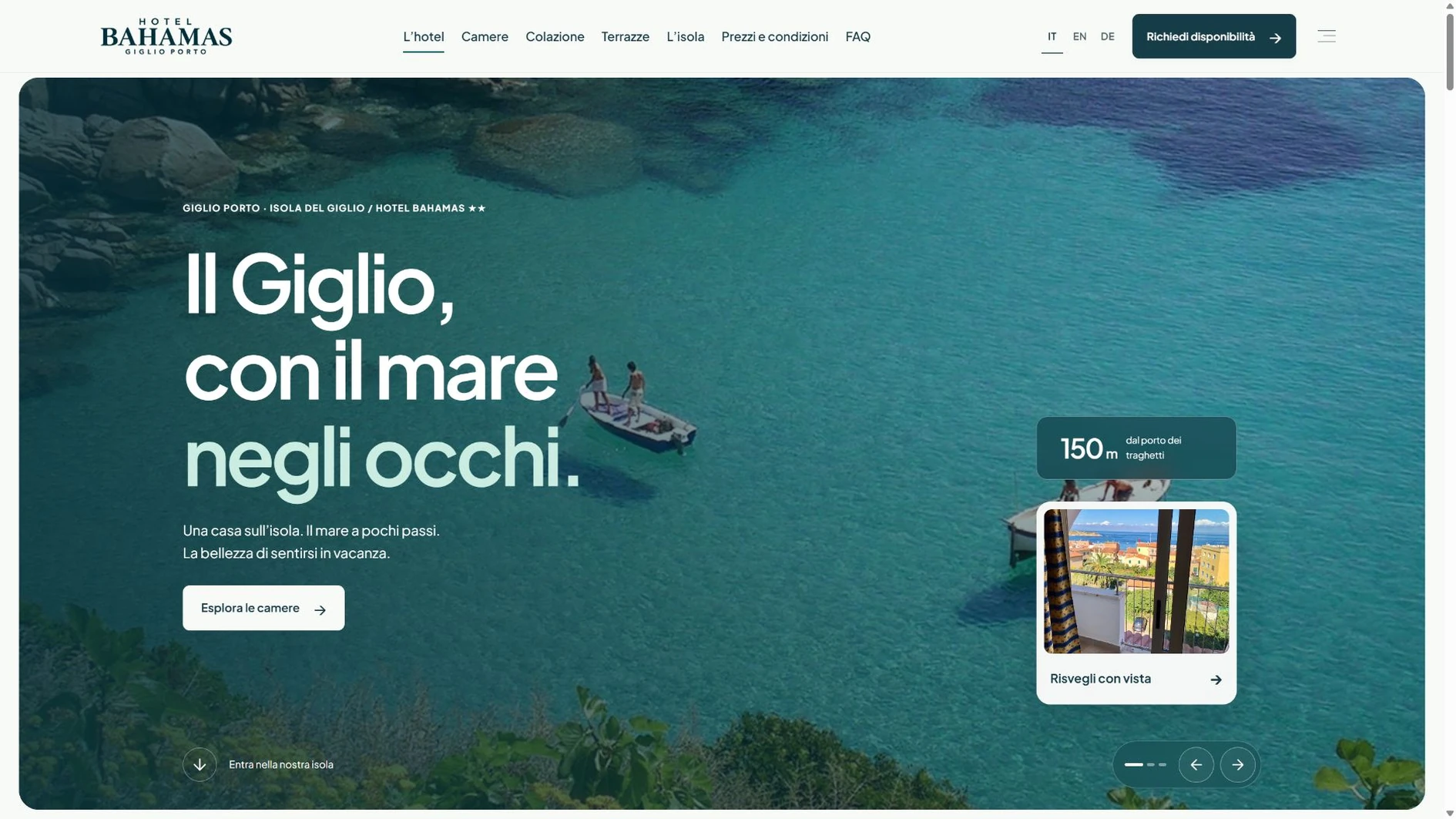 Homepage del sito Hotel Bahamas a Giglio Porto, Isola del Giglio