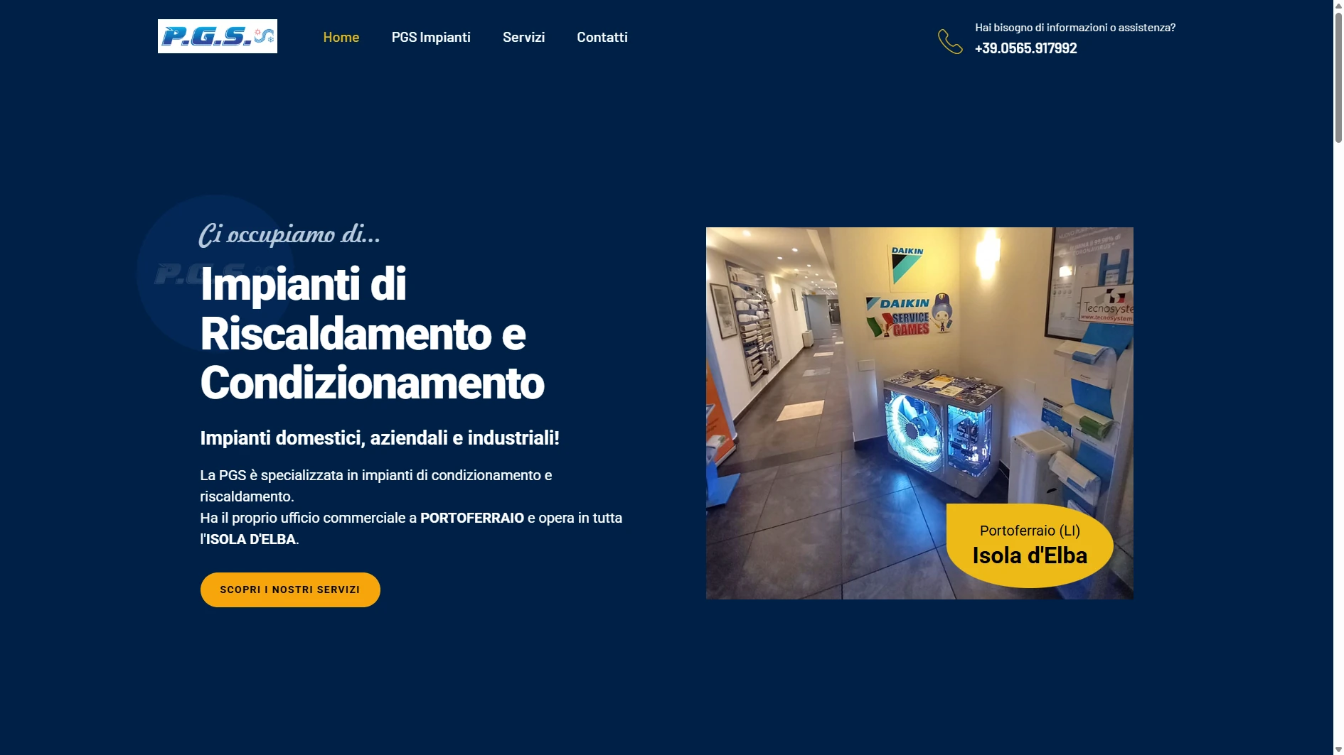 Homepage PGS Impianti per climatizzazione e riscaldamento a Portoferraio